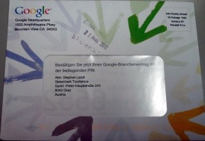 Bestätigungsbrief von Google - hübsch bunt! ;-)