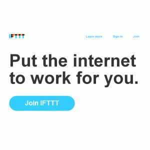 Screenshot iffft Startseite - www.ifttt.com