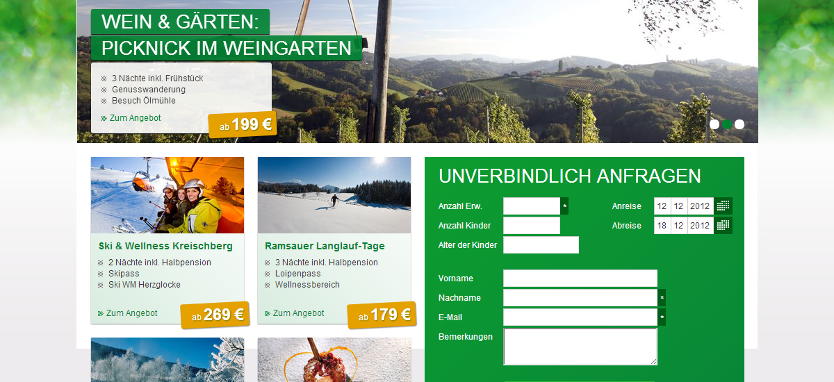 Screenshot Steiermark Touristik - www.steiermark-touristik.com