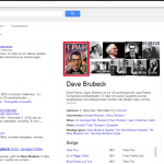 Screenshot www.google.at: Suche nach Dave Brubeck - Aktuelle News (z.B. zum heute verstorbenen Dave Brubeck) scheinen nicht (generell) integriert zu sein.