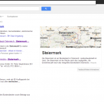 Screenshot www.google.at: Suche nach Steiermark - Destination sollten die Entwicklung generell - und die Besucher über "branded Keywords" im Speziellen - im Auge behalten.