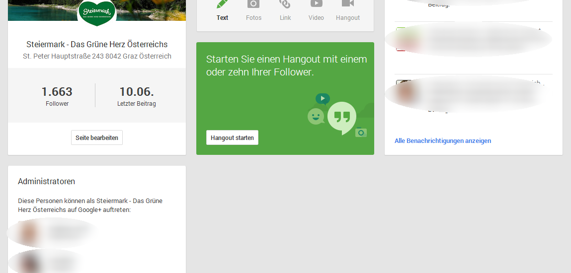 Das neue Google+ Dashboard